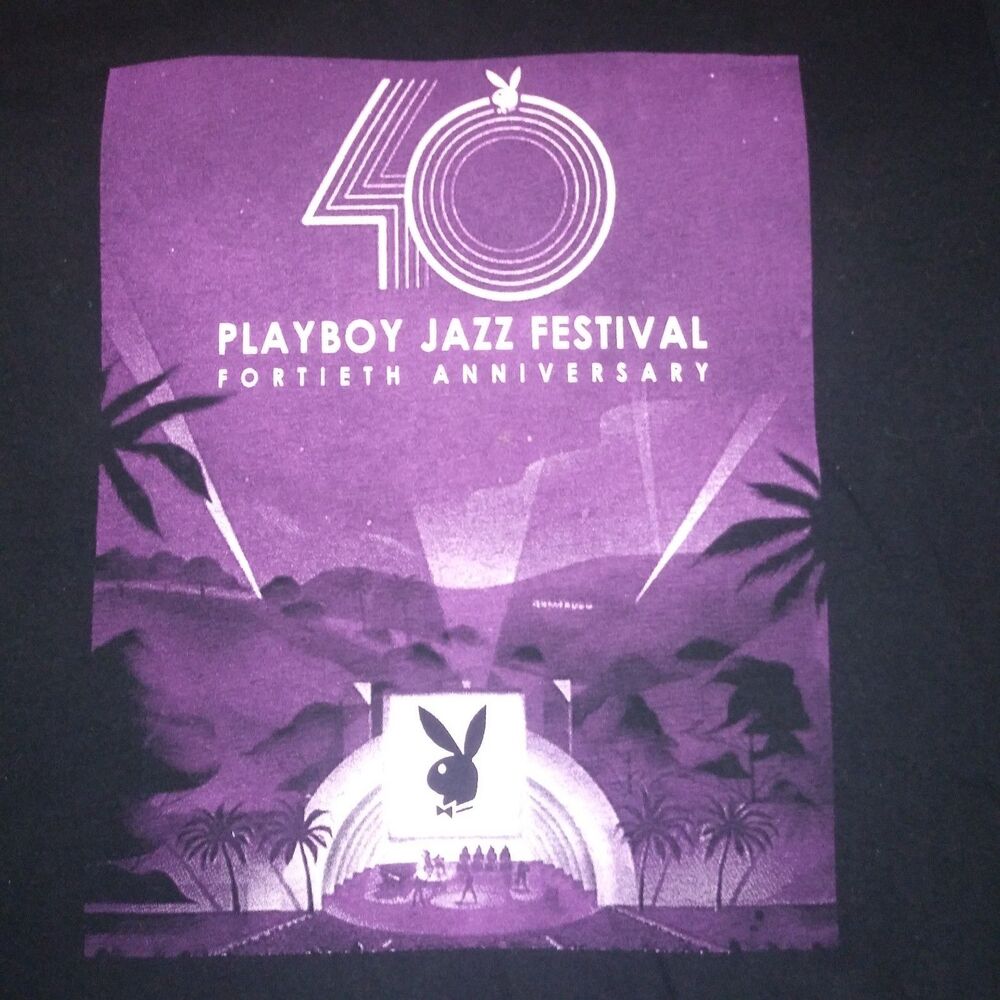 Playboy Shirt Mens XL 2018 Jazz Festival 4oth Anniversary Annual Graphic